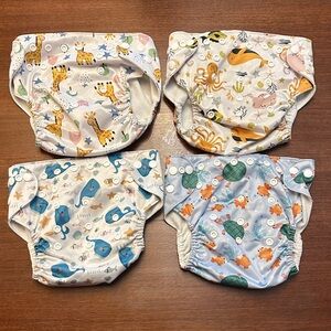 Reusable Kids pocket cloth Diaper Set - Animal Print adjustable OS